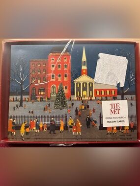 Metropolitan Museum of Art 15 Christmas Cards & Envelopes Going to Church. NIB.